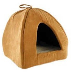 Ancol Timberwolf Faux Suede Pyramid Cat Bed