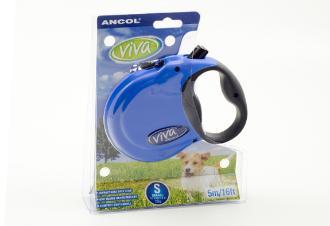 Ancol Viva 5m Retractable Dog Lead Small Blue