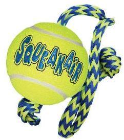 KONG Air Squeaker Tennis Ball With Rope Medium