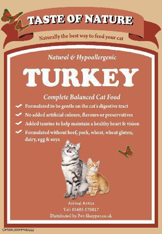 Taste Of Nature Turkey and Rice Cat Food 300G