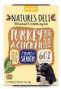 Natures Deli Turkey & Chicken  with Sage and Brown Rice Senior Dog Food 400g x 7