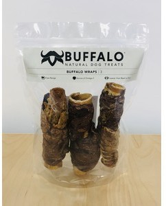 Sniffers Buffalo Trachea Wraps Dog Treats 3 pack