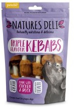 Natures Deli Triple Flavour Kebab Dog Treats 100g x 10