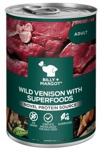Billy And Margot Venison Superfood Adult Dog Food 395g x 12