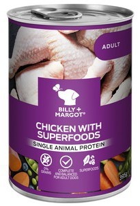Billy And Margot Chicken Superfood Adult Dog Food 395g x 12