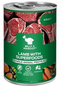 Billy And Margot Lamb Superfood Dog Food 395g x 12