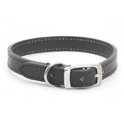 Handsewn Leather Dog Collar Black  26-31cm size 2