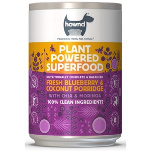Hownd Fresh Blueberry & Coconut Porridge with Chia & Moringa Vegan Dog Food 6 x 375g