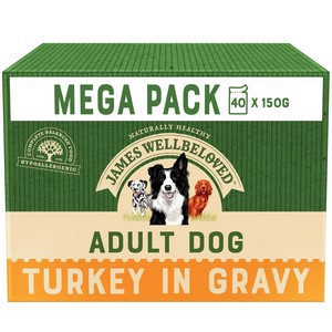 James Wellbeloved Dog Turkey and Rice Adult Pouch 40 x 150g