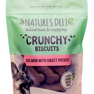 Natures Deli Crunchy Biscuits Salmon With Sweet Potato 225g X 10 packets