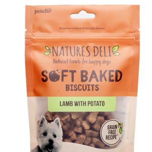 Natures Deli Grain Free Soft Baked Lamb With Potato Dog Treats 100g x 12 packets