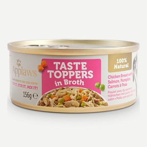 Applaws Taste Toppers Natural Wet Dog Food Chicken with Salmon and Vegetables in Broth x 12