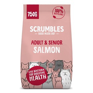 Scrumbles Dry Cat Food Adult Salmon 750g
