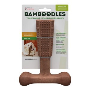 Bamboodles T-Bone Chew Toy for Dogs Large 7" Chicken Flavour
