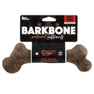Pet Qwerks Dino Barkbone Bacon Mediun